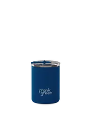frank green Ceramic Coffee Cup with Hinged Lid - 12oz 355ml - Deep Ocean