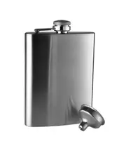 Classic Satin Hip Flask With Funnel - 236mL