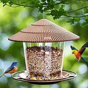 Bird Feeder Waterproof Gazebo Hanging Bird Feeders Outdoor Container with Hang Rope Feeding House Type Bird Feeder Aves Decor Garden Decor