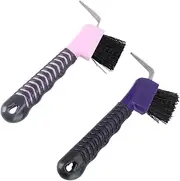 HAPINARY Horse Hoof Cleaning Brush Set 2pcs Grooming Tool Soft Bristles Random Color