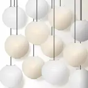 Quasimoon 12-Piece Wedding White and Beige Paper Lantern Party Pack Set, 10" ...