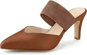 [Allegra K] Women's Pointed Toe Elastic Strap Stiletto Heels Mules