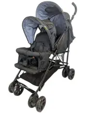 Aussie Baby Vitesse Deux Tandem Stroller Black