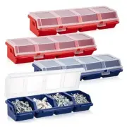 4 Pcs Screw Organizers and Storage Bins with Locks Plastic Hardware Blue, Red
