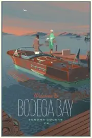 WELCOME TO BODEGA BAY On Wood Variant Screen Print LAURENT DURIEUX 15 THE BIRDS