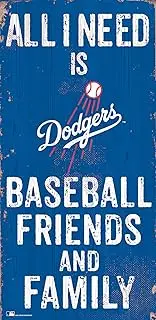 MLB Los Angeles Dodgers Unisex Los Angeles Dodgers Football Friends & Family Sign, Team Color, 6 x 12