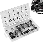 Wezalget Rings Kit,NBR Washer Gasket Assortment Set | 18 Size Combination Gasket Repair Box for Engines, Faucets Seal Repair, Automobiles, Oil Plumbing, Black