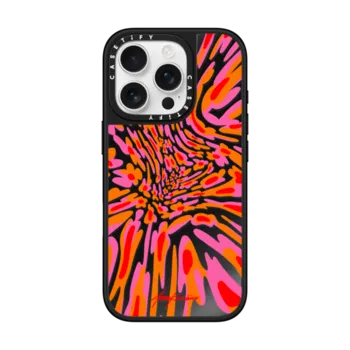 iPhone 16 Pro Mirror Case MagSafe Compatible Wavy Flowers