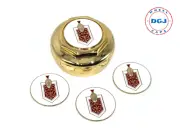 Monte Carlo White on Gold Lowrider Wire Wheel Metal Chips Emblems Size S1