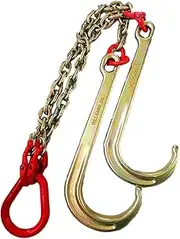 Obstacle car 4T/5T J Type Trailer Hook - Hanging Chain Double Hook, Transport Tow Chain Truck Hook Up Lanyard, Brake Rope Trolley Rope Hanging Chain for Car Wrecker Recovery Breakdown car(5T)