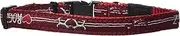 Rogz Fancy Dress Small 3/8" Jellybean Side-Release Fashion Dog Collar, Red Heart Design