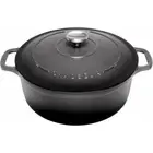Chasseur 28cm Round French Oven Caviar Grey 6.1L Casserole Cast Iron
