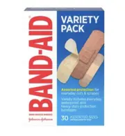 Band-Aid Variety Pack Adhesive Bandages, Box of 30 Assorted Sizes