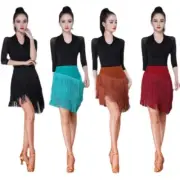 Women Lady Latin Dance Skirt Ballroom Tango Rumba Tassel Salsa Asymmetrical