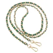 47" Purse Chain Strap, DIY Bag Chain Strap Replacement, Dark Green&Gold