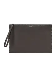 Fendi Selleria Flat Medium Pouch One size dark brown