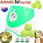 Auto Dog Ball Launcher Thrower w/6 Balls Automatic Tennis Fetch Throwing Machine