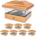 8 Pack Copper Outdoor Garden 5 X 5 Solar LED Post Deck Cap Square Fence Light Ha