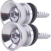 JEWEDECO 2pcs Guitar Strap Locks Durable Metal Strap Nails for Electric Guitar Bass with Rounded Design Secure Locking System