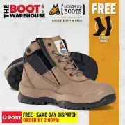 Mongrel 461060 Work Boots Steel Toe Safety STONE Zip SCUFF CAP! Press Stud Clip!