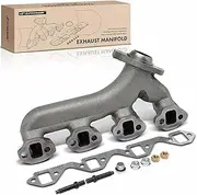 A-Premium Exhaust Manifold Kit W/Gasket, Studs & Nuts [4.2L 5.0L 5.8L] Compatible with Ford F-100, F-150, F-250, F-350, E-100 E-150 E-250 E-350 Econoline Club Wagon, Bronco
