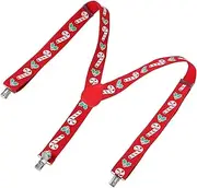 [OATIPHO] Funny Candy Cane Suspenders for Men Christmas Decorations Strong Clips Festive Holiday Outfit Accessories Adjustable Bow Tie Suspender Set