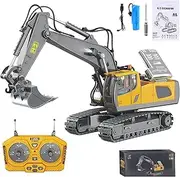 Mudsterz RC Excavator Toy - 2.4GHz Remote Control Construction Vehicle with Metal Shovel, Lights & Sounds, 1200mAh Battery (Excavator)