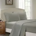 1000TC Ultra Soft King Size Bed Grey Flat & Fitted Sheet Set Fabric Fantastic