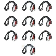 10x3.5mm 1/8"Male Stereo Mini Plug Jack TO 2RCA Stereo Phono Audio Speaker Cable