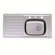 New $895 CLARK 1004 Benchmark Right Hand Bowl sink 3 Tap Hole 93cm