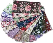 CraftsFabrics Charm Pack Precut 5-inch Cotton Fabric-Printed Fabric Squares for Quilting, DIY Patchwork and Sewing Craft (Liberty Flower)