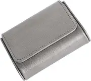 Grey Pu Leather Bag Headset Storage Portable Change Data Cable Headphone Storage