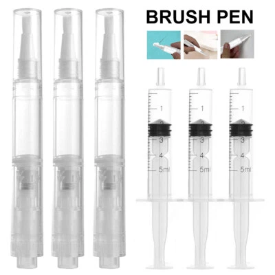 3Pcs Touch Up Paint Brush Pen 4ml Paint Touch Up Pen Transparent Fillable qijRz