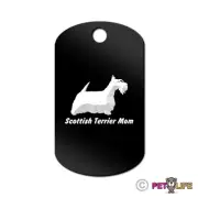 Scottish Terrier Mom Engraved Keychain GI Tag dog scottie Many Colors