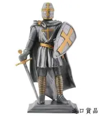 在飛比找Yahoo!奇摩拍賣優惠-現貨銀金色中世紀騎士擺件 樹脂工藝品十字軍戰士盔甲擺飾裝飾品