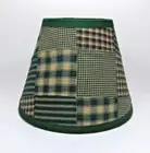Country Primitive Green Patchwork Quilt Homespun Fabric Lampshade Lamp Shade