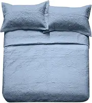 Bambury Single/Double Bed Paisley Coverlet Set, Blue