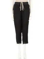 Black Silk Drawstring Harem Joggers