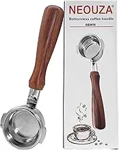 NEOUZA 58mm Bottomless Portafilter for Espresso Coffee Machine Compatible with Breville 9 Series BES900/920/980 304 Stainless Steel Two Ears with Filter Basket