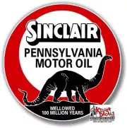 (SINC-8) 12" SINCLAIR MELLOWED OIL decal lubster gas pump oil man cave