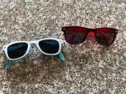 Captain Morgan Foldable Beach Sunglasses Wayfarer Style Black/Red