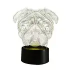 Kids Toy Gift 3D Illusion Cute Pug Dog LED Night Light Table Desk Lamp Animal I
