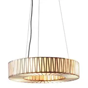 White Moon Ceiling Pendant Light in Brass