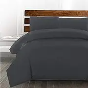Giselle Bedding Quilt Cover Set, 100% Premium Microfibre 3pcs King Quilts Doona Duvet Bed Comforter Covers Sets Diamond Pinch Pleat Beddings for Room Decor, Soft Machine Washable Black