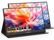 2 Pack Portable Monitor, 15.6" FHD 1080P Travel Monitor for Laptop, Ultra-Slim I
