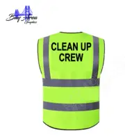 Clean up Crew High Visibility Safety Vest W/Reflective hook and loop closure XL