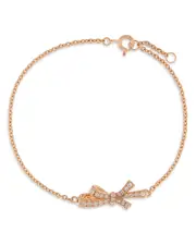 Bloomingdale's Fine Collection Diamond Bow Chain Bracelet in 14K Rose Gold, 0.14 ct. t. w.