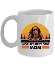 World's Best Irish Setter Dog Mom Coffee Mug 11oz Retro Cup Gift Dogs Lover
