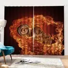 A Burning Cool Engine 3D Curtain Blockout Photo Printing Curtains Drape Fabric