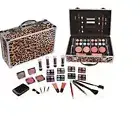 CAMEO LEOPARD EYESHADOW LIP FACE MAKEUP CARRY ALL COSMETIC TRAIN CASE KIT